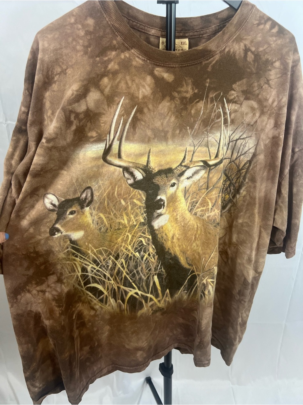 Vintage 1998 The Mountain Tie Dye Deer Buck Shirt Size XXL
